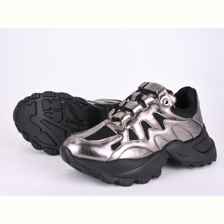 Кроссовки Violeta 166-14 black-silver