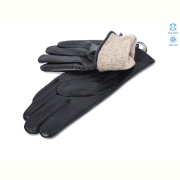 Перчатки RuBi 1138 black шкіра вовна