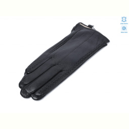 Перчатки RuBi 1138 black шкіра вовна