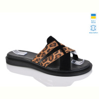 Шлепки Sali 502-19 лео корич.ч.з.