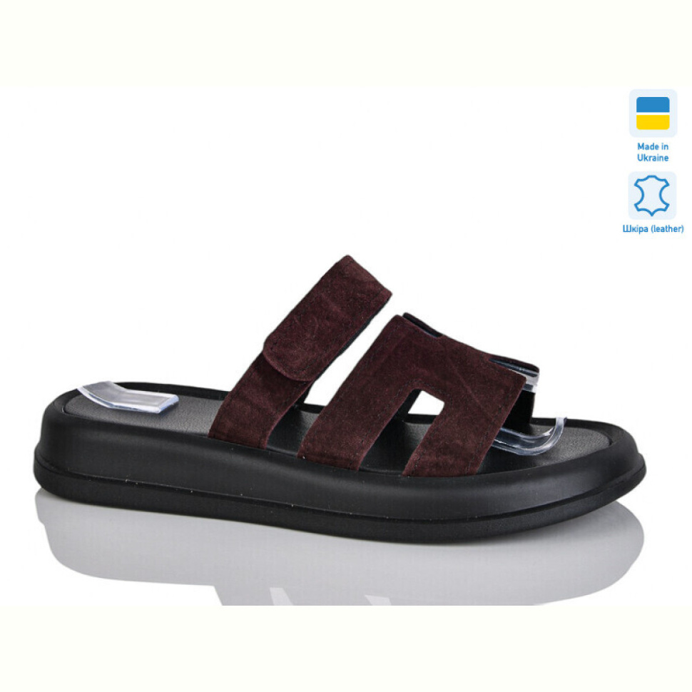 Шлепки Sali 5101-25 бордо з.