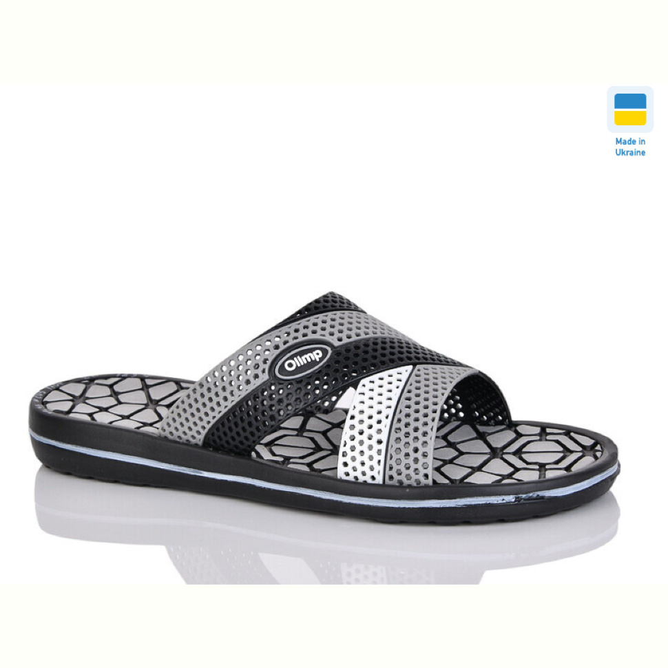 Шлепки Lot Shoes 203 серо-чорний