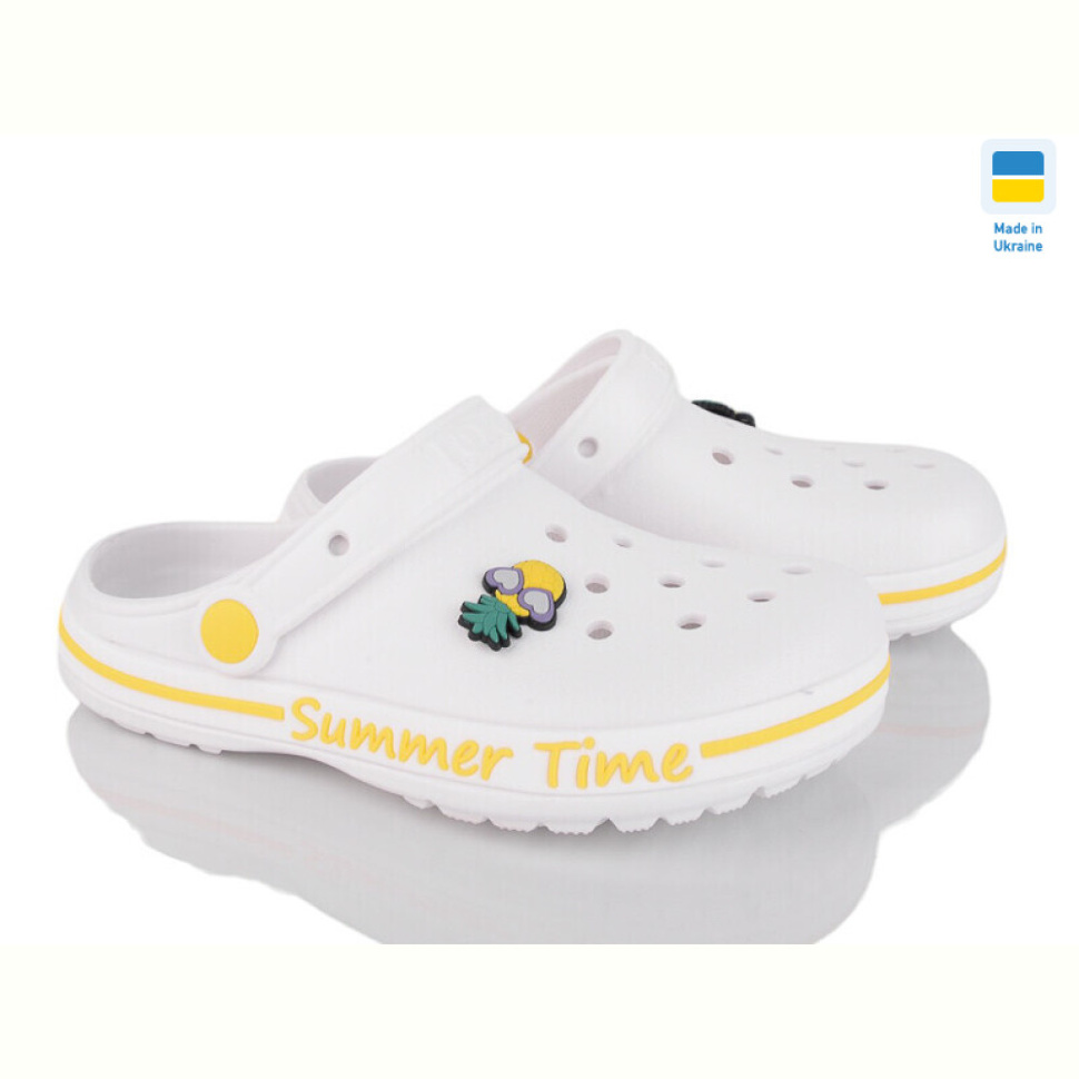 Кроксы Golden Lion 328 білий жовтий