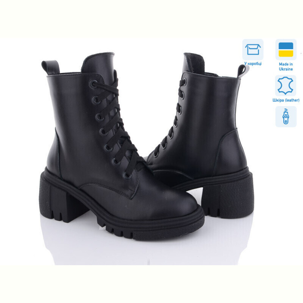 Ботинки Mona Lisa 77 чорний шкіра Ботинки Mona Lisa 77 чорний шкіра