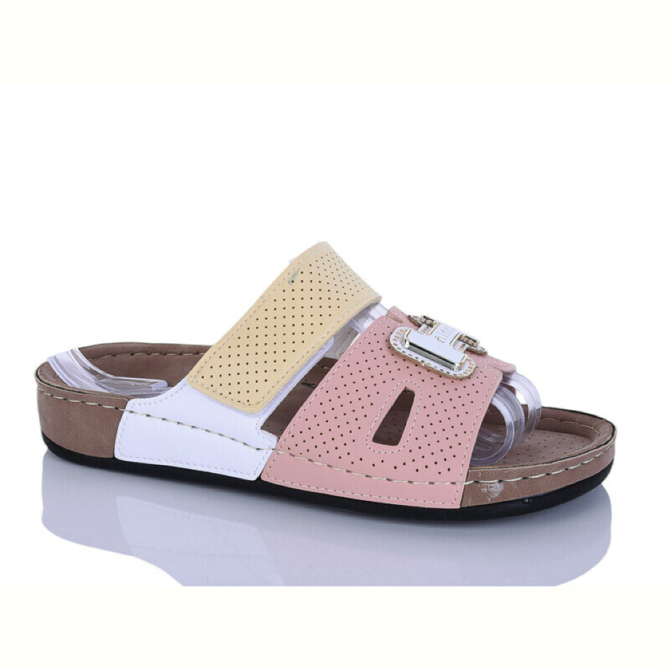 Шлепки Sali-2 06-59 рожевий-жовт. к.