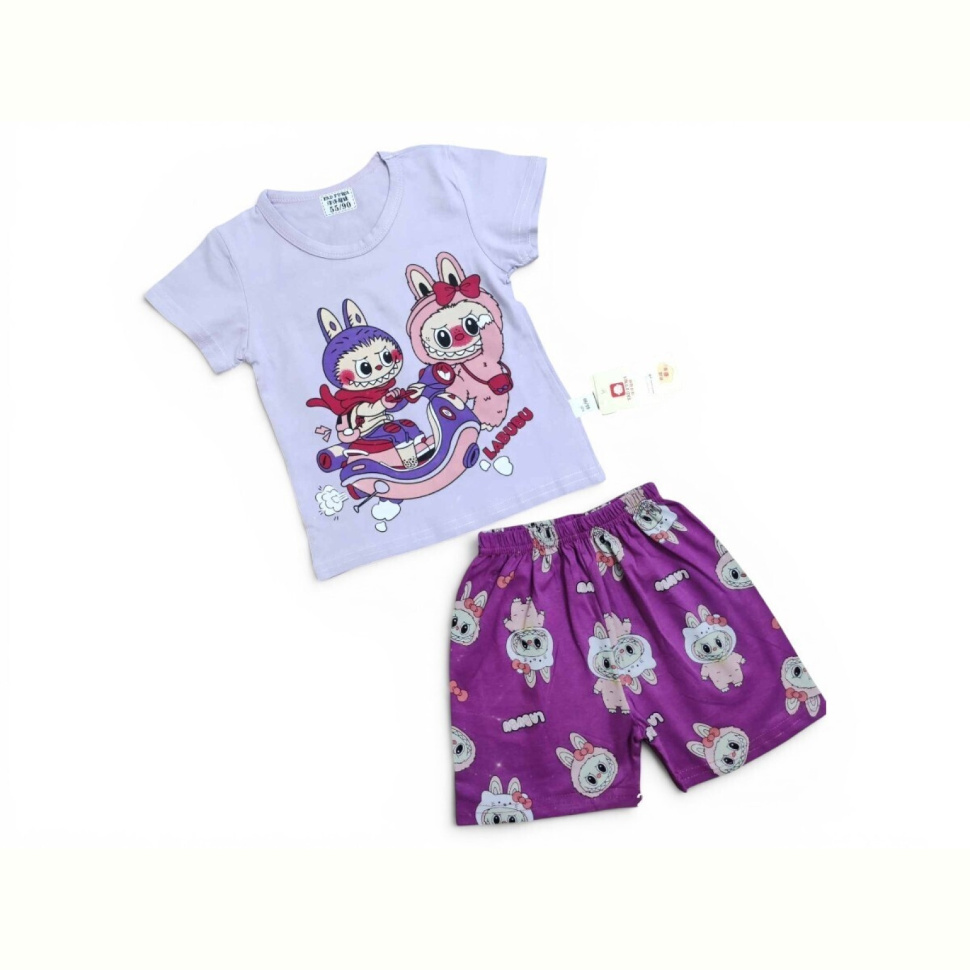 Костюм Kids-modnik 2619-1 комплект футболка-шорти бузковий