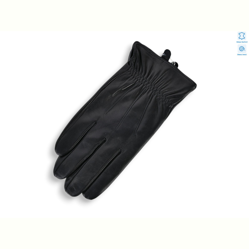 Перчатки Королева YA02М шкіра вовна black