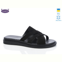 Шлепки Garti 74 чорний замш