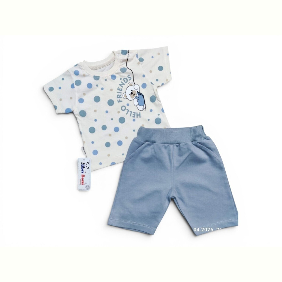 Костюм Kids-modnik 2610 комплект для малюків футболка-шорти сірий