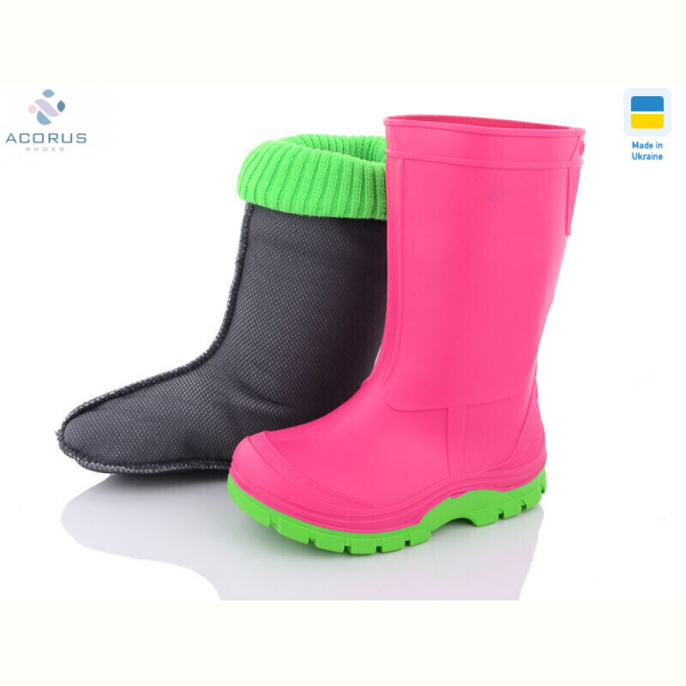 Резиновая обувь Acorus Асоль рожево-зелений