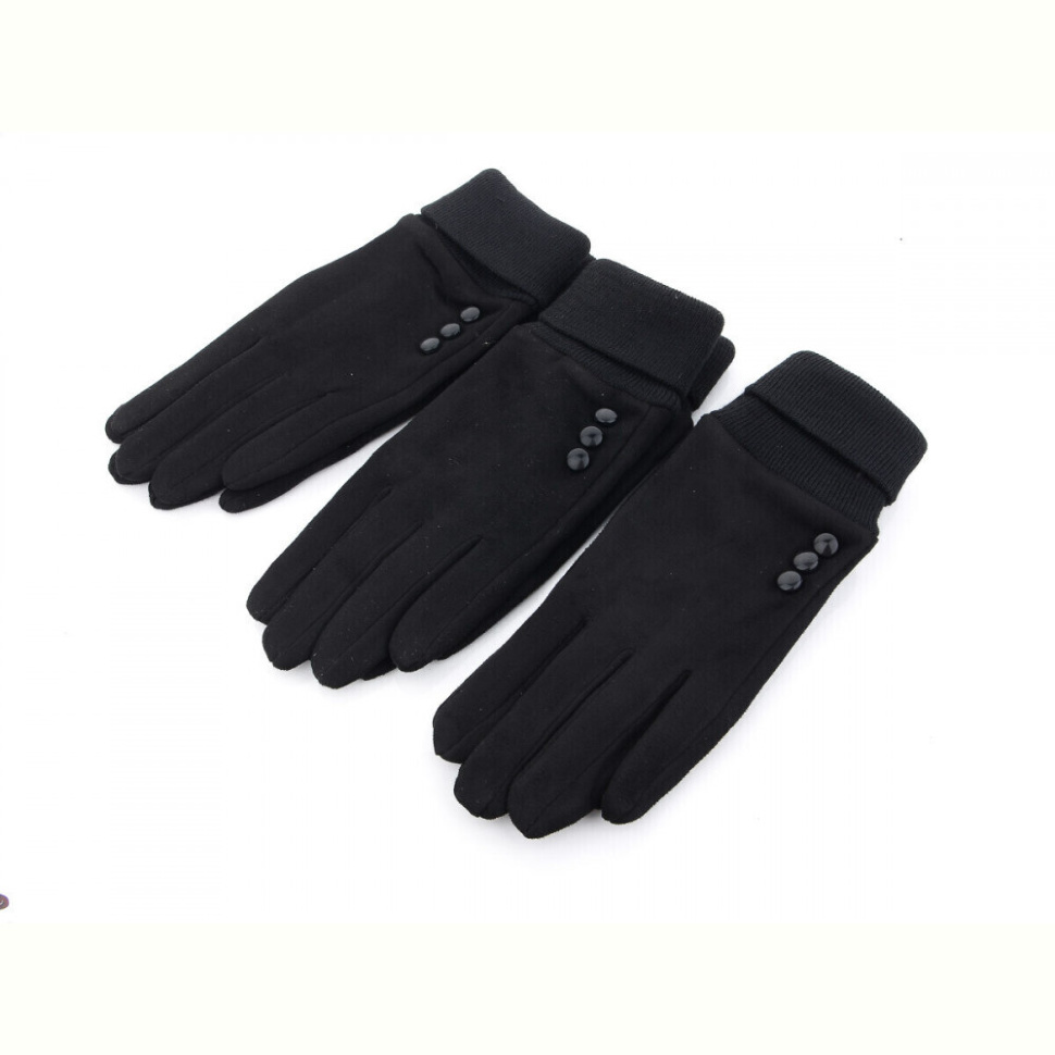 Перчатки RuBi 04 замш манжет black