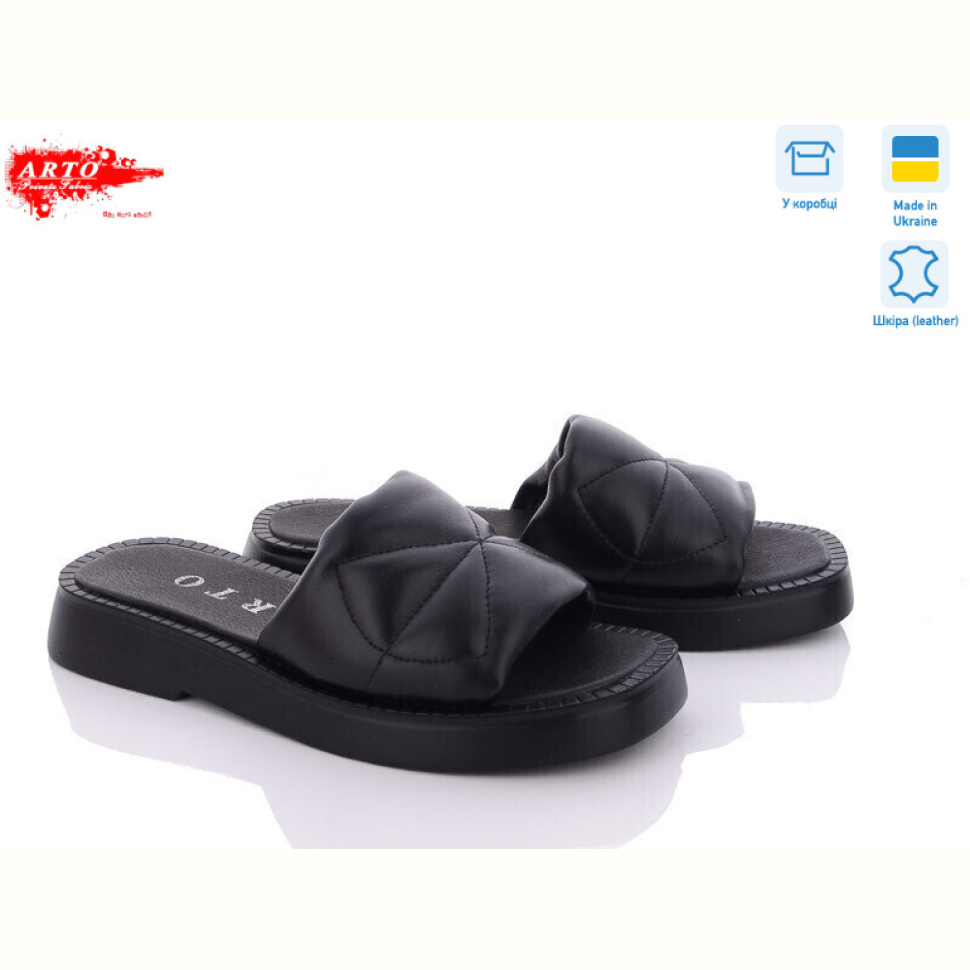Шлепки ARTO 0156 чорний ш.