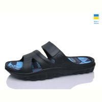 Шлепки M&L  Alex13 B002 чорні-синій