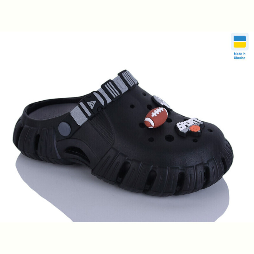 Кроксы DeMur 6770 чорний-сірий