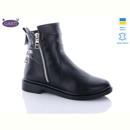 Ботинки Garti 507-1 чёрная кожа мех