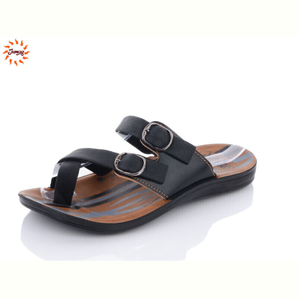 Шлепки Jumay SP шкіра 2 пряжки чорний