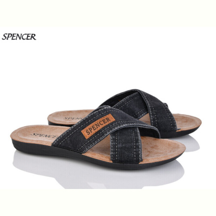 Шлепки Spencer 0301 сірий джинс