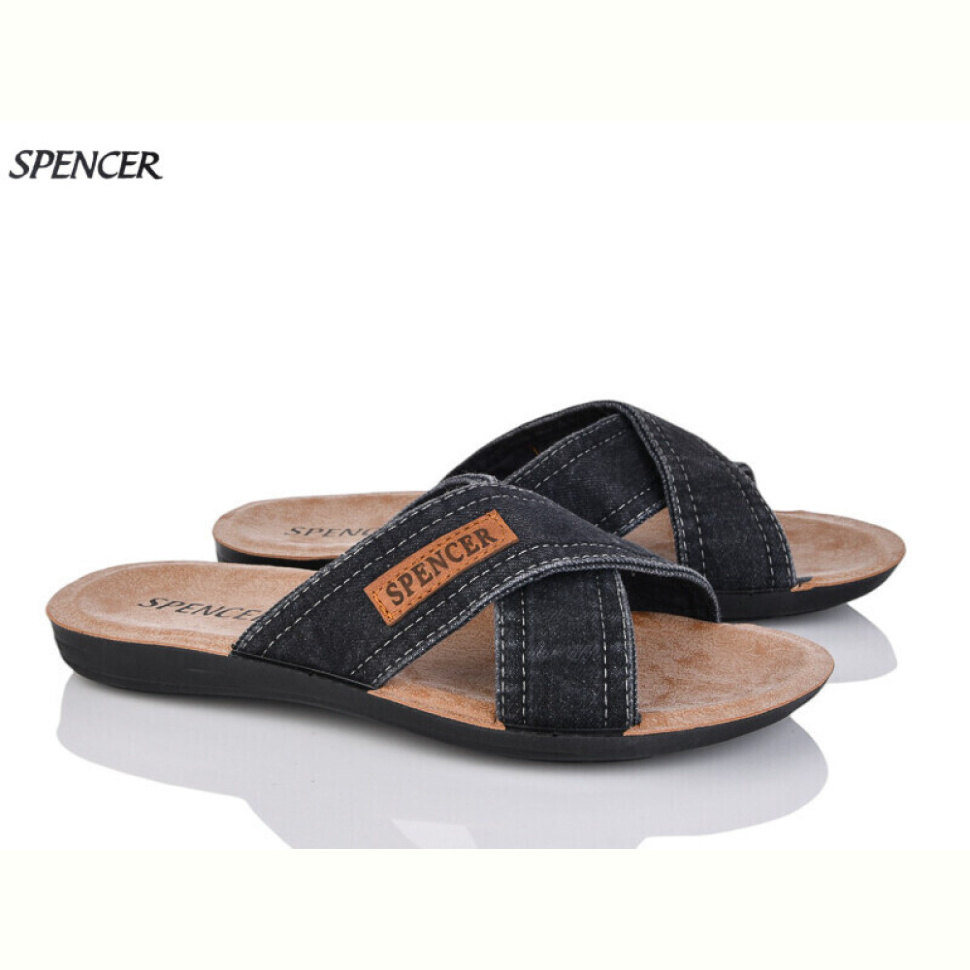Шлепки Spencer 0301 сірий джинс