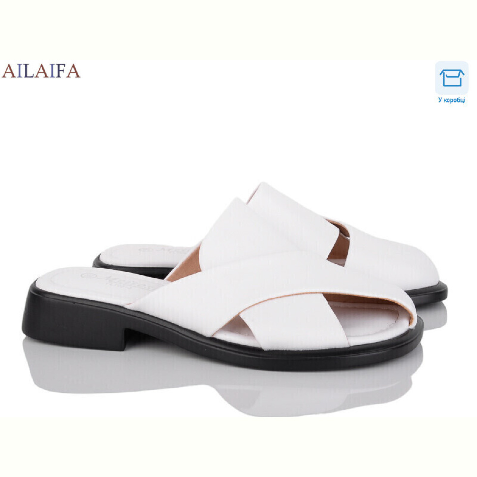 Шлепки Ailaifa FLY06-3 white Шлепки Ailaifa FLY06-3 white