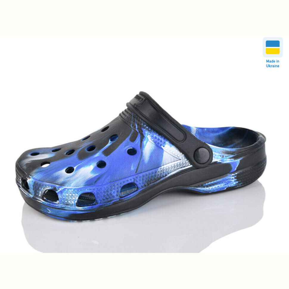 Кроксы Inblue SV18 папуга синьо-чорний