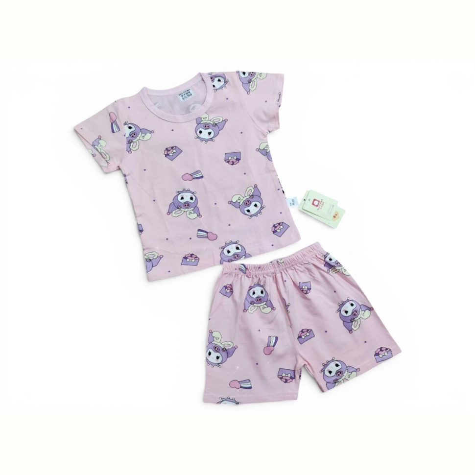 Костюм Kids-modnik 2619-1 комплект футболка-шорти пудровий