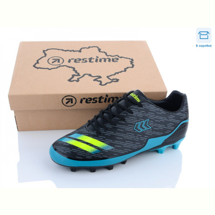 Футбольная обувь Restime DMB23667-2 black-cyan