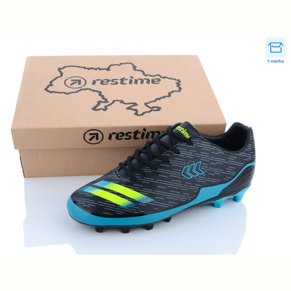 Футбольная обувь Restime DMB23667-2 black-cyan