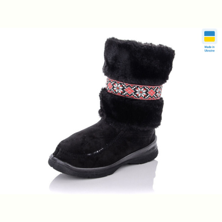 Угги LiBang Уги чорні вишивка Укр