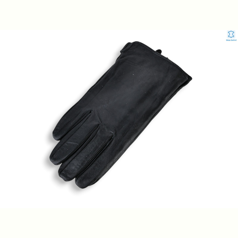 Перчатки Королева GN06-0533AМ шкіра махра black Перчатки Королева GN06-0533AМ шкіра махра black