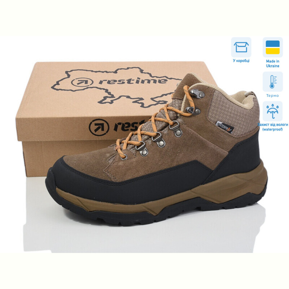 Ботинки Restime VMZ24277 khaki-black термо