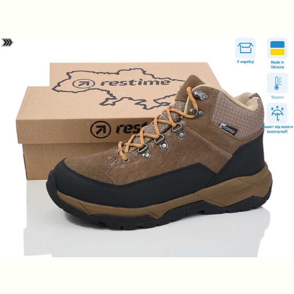 Ботинки Restime VMZ24277 khaki-black термо