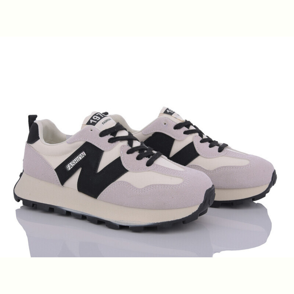 Кроссовки Violeta 170-19 beige-black