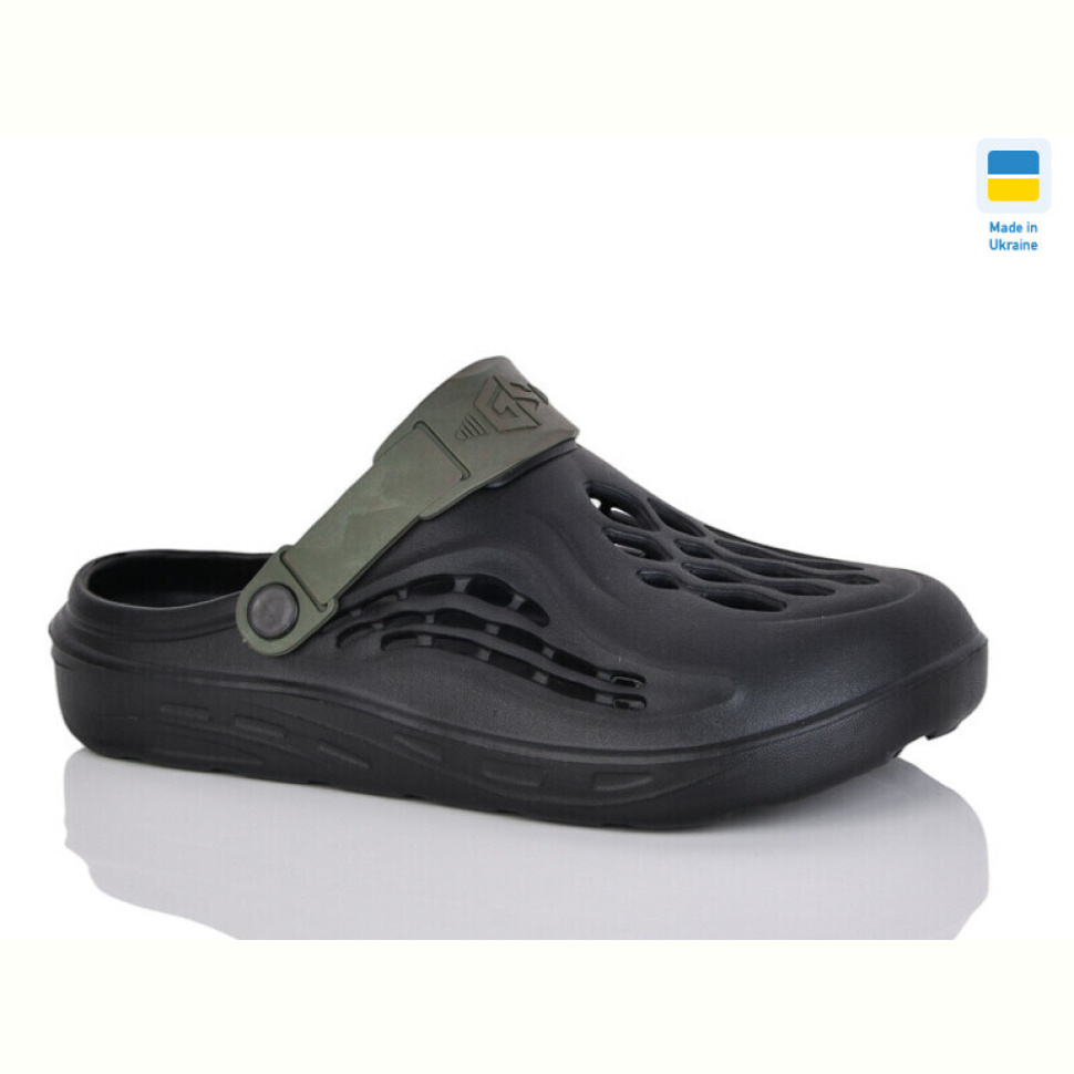 Кроксы Lot Shoes 129 чорний-хакі