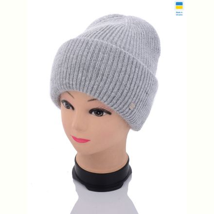 Шапка Angelica Ангора на флісі 2358-1 grey