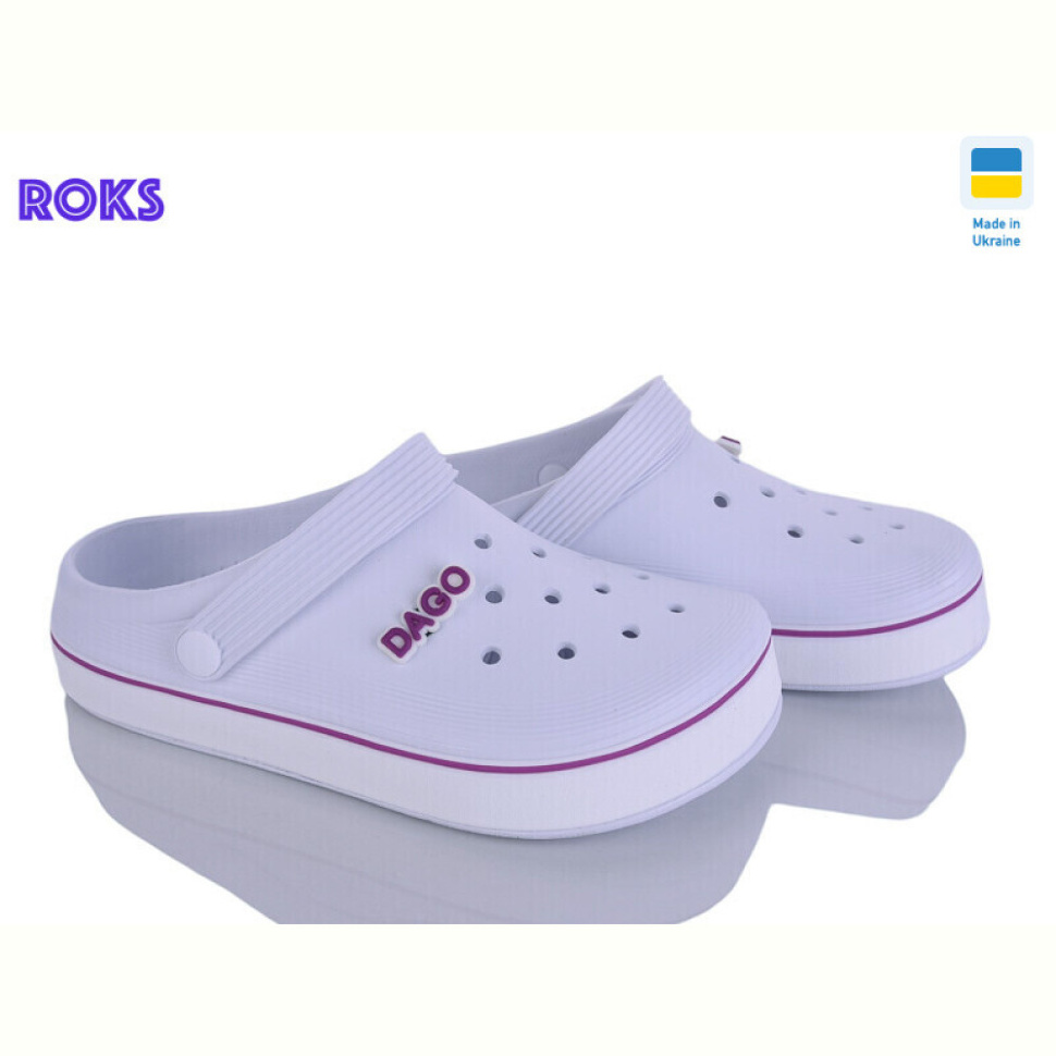 Кроксы Roks 419 білий-бузок