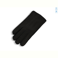 Перчатки Королева SF02 шкіра оленя хутро black