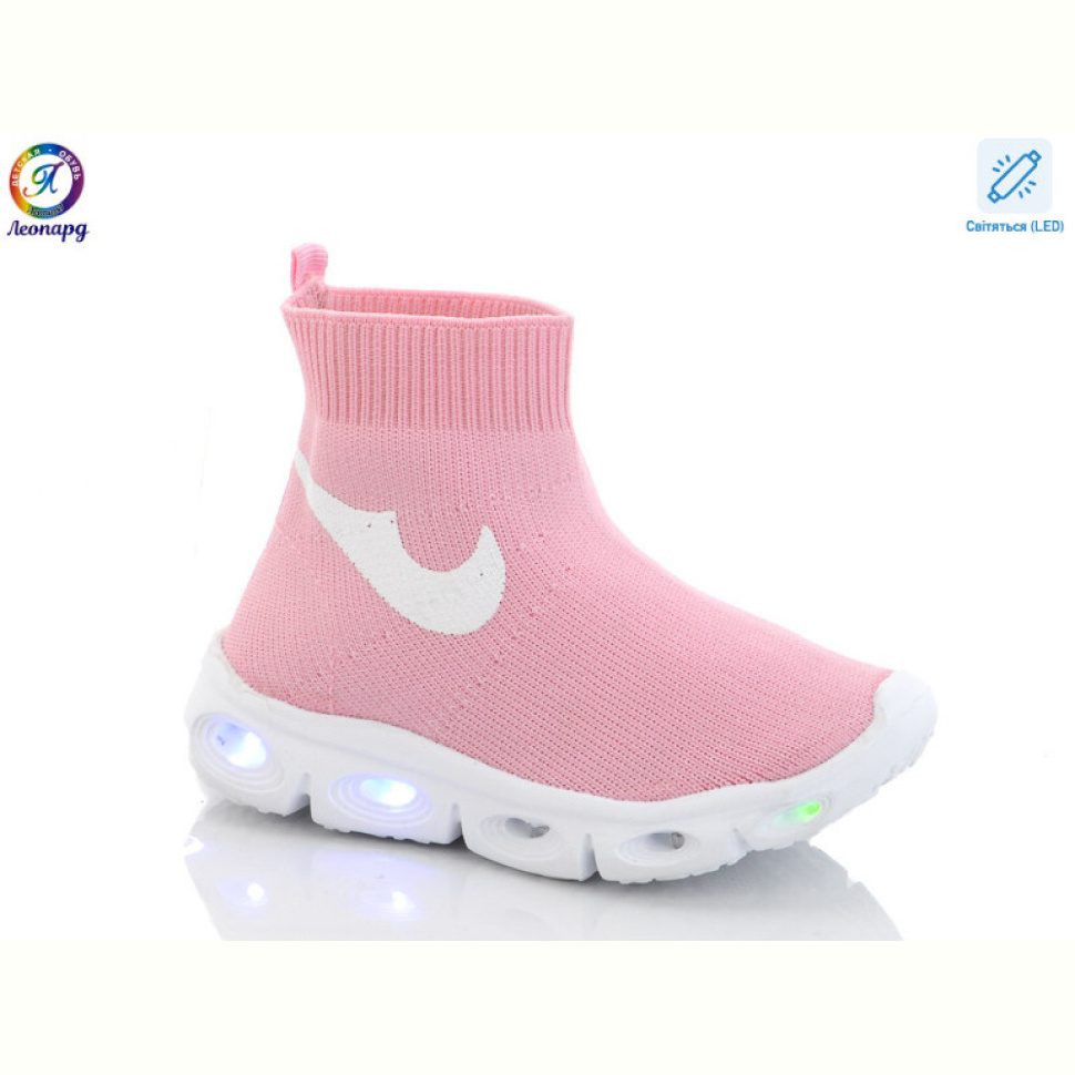 Кроссовки Леопард AX059-113A pink led