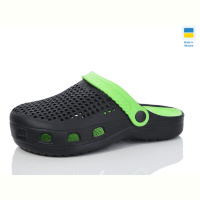 Кроксы Lot Shoes N302 чорний-зелений