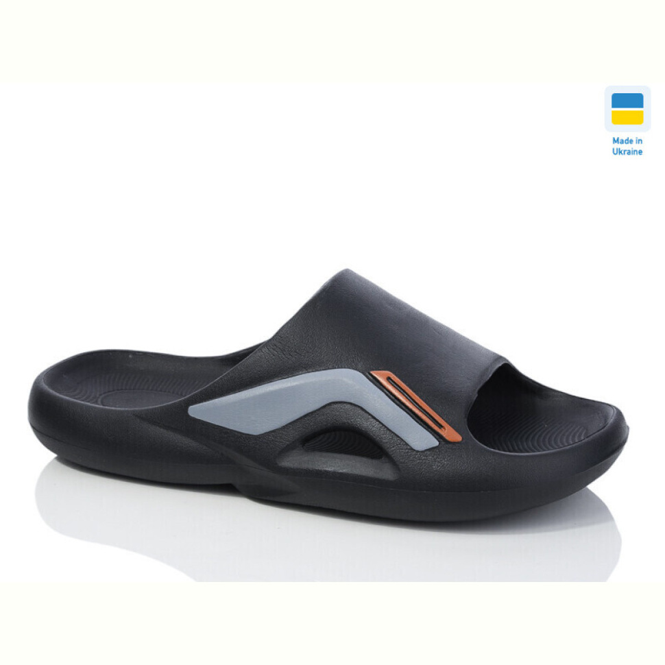 Шлепки Lot Shoes N131 чорний-сірий