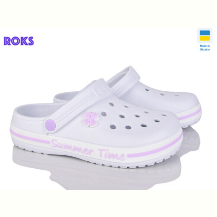 Кроксы Roks 417 білий лаванда