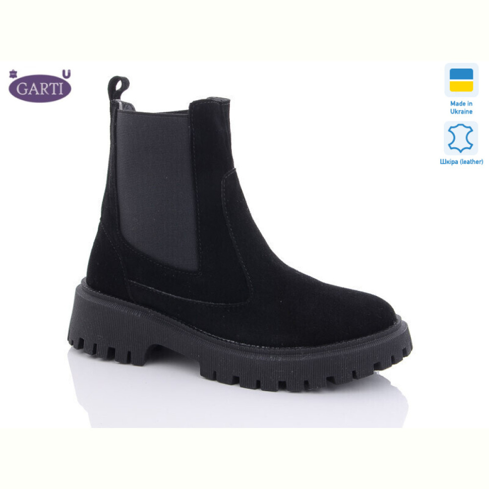 Ботинки Garti 361 чорний замш мех