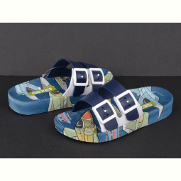 Шлепки Violeta 11379 blue-khaki
