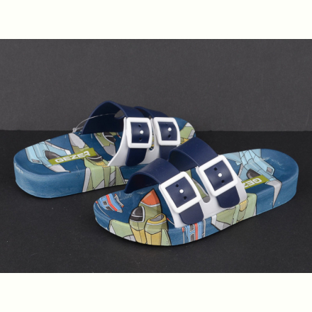 Шлепки Violeta 11379 blue-khaki