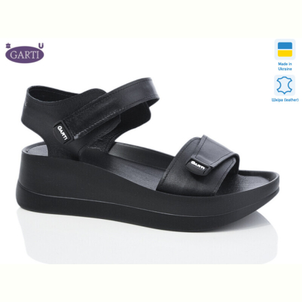 Босоножки Garti 0196 чорна шкіра