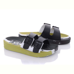 Шлепки Violeta 12329 black-khaki