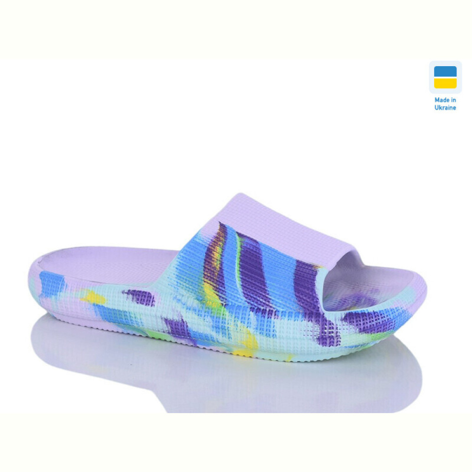 Шлепки Inblue D24 мікс папуга бузок