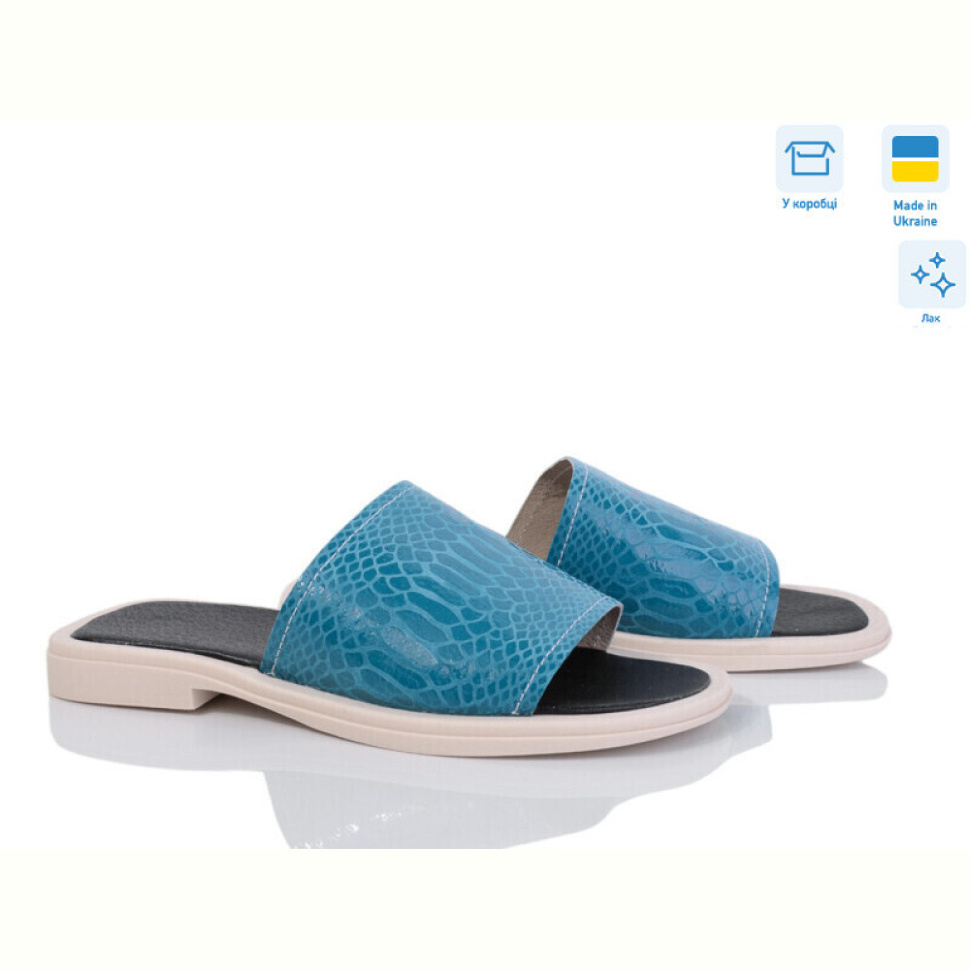 Шлепки Мрія 034 блакитний лак