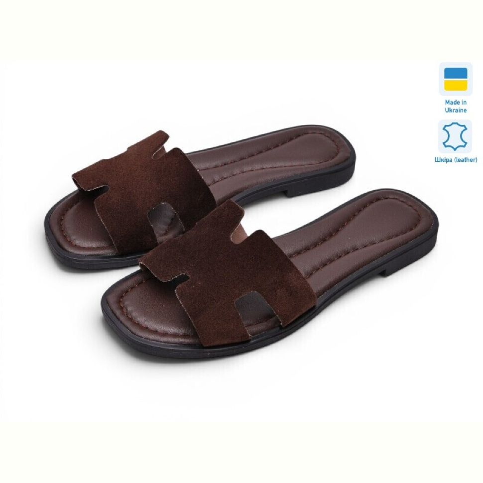 Шлепки Prime-Opt Paradize SL-3103 коричневий замш