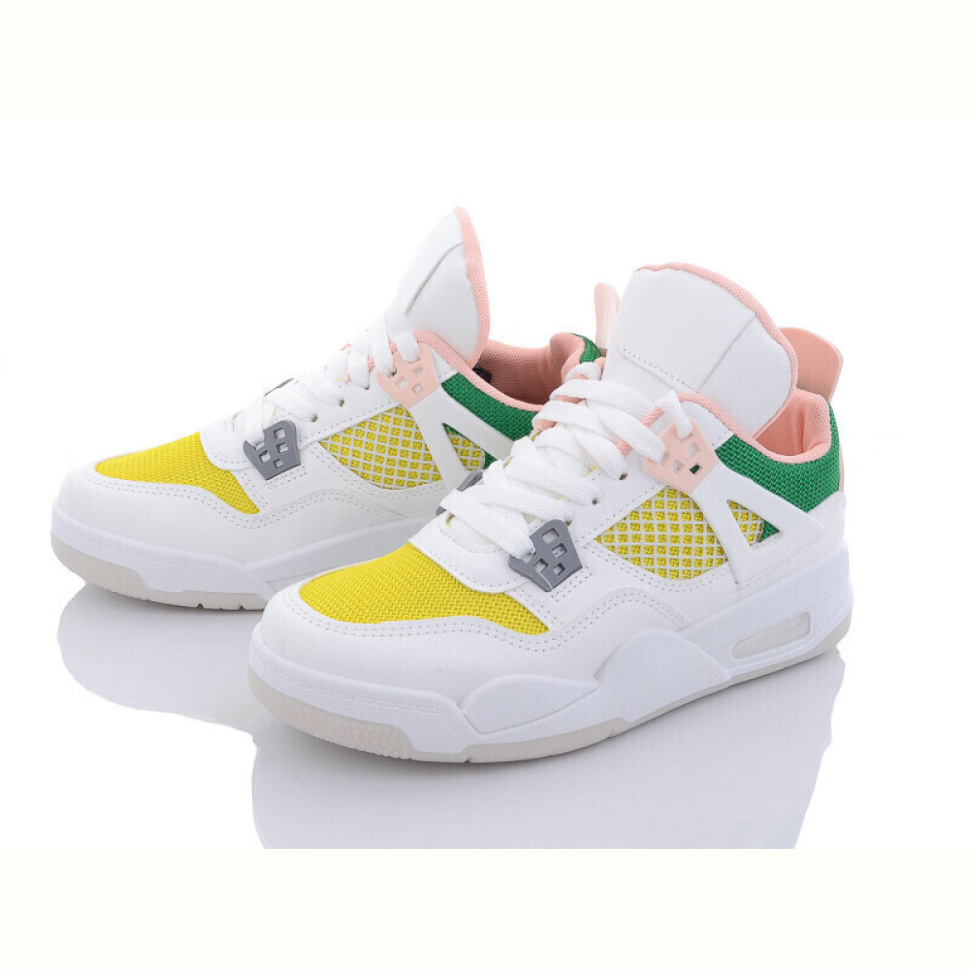 Кроссовки Violeta 143-24 white-yellow-green