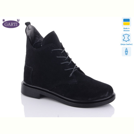 Ботинки Garti 298 чорний замш хутро